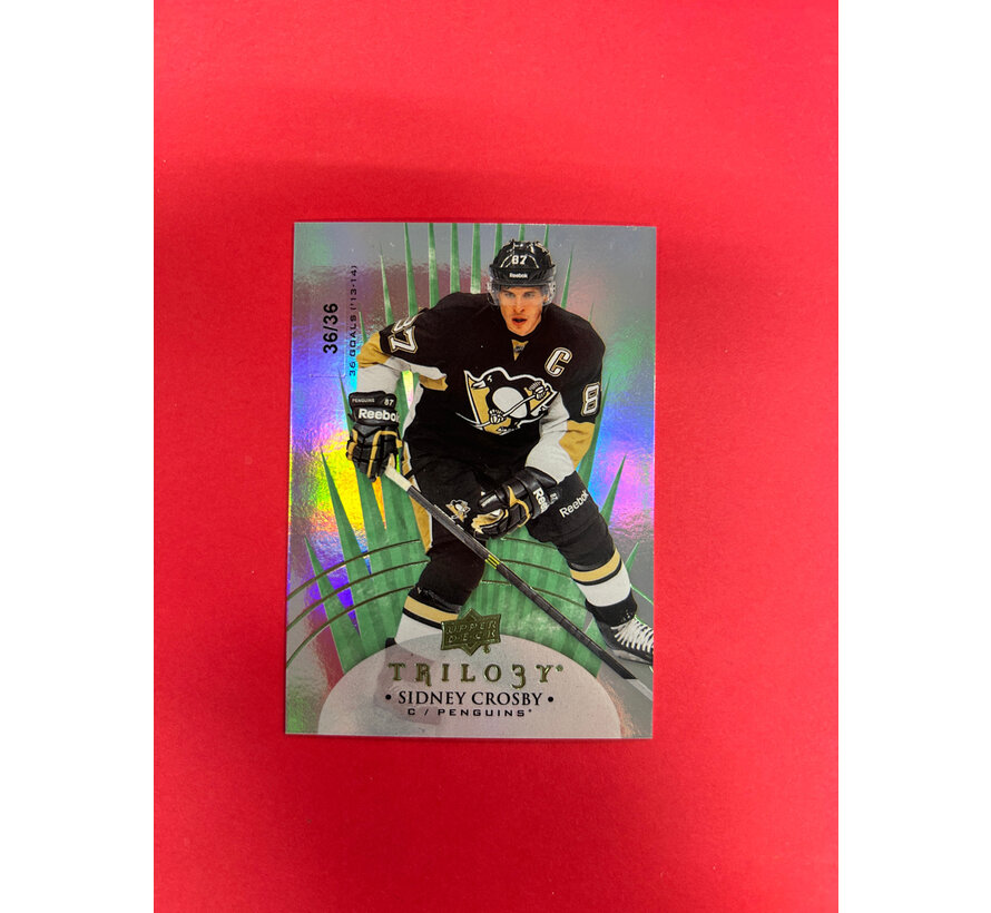 2014-14 UPPER DECK TRILOGY SIDNEY CROSBY GREEN GAME DATED /36