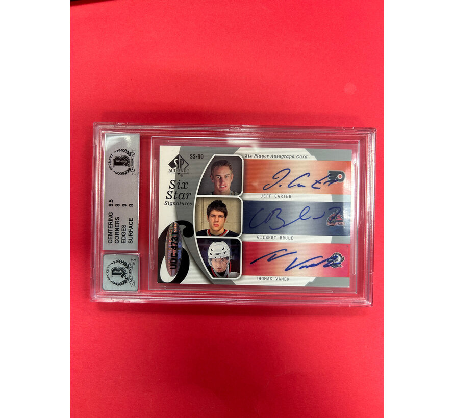 2005-06 SP AUTHENTIC SIX STAR SIGNATURES OVECHKIN / PHANUEF/PERRY/CARTER/BRULE/VANEK /5 BECKETT GRADED 8 /9