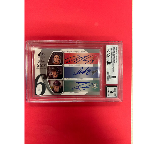 UPPER DECK 2005-06 SP AUTHENTIC SIX STAR SIGNATURES OVECHKIN / PHANUEF/PERRY/CARTER/BRULE/VANEK /5 BECKETT GRADED 8 /9