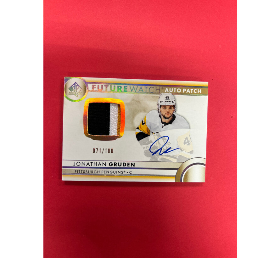 2023-24 SP AUTHENTIC JONATHAN GRUDEN FUTURE WATCH AUTO PATCH /100