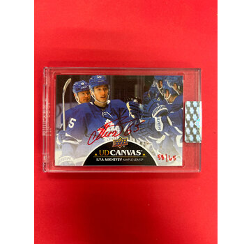UPPER DECK 2021-22 UPPER DECK CLEAR CUT ILYA MIKHEYEV UD CANVAS SIGNATURE RED INK /65