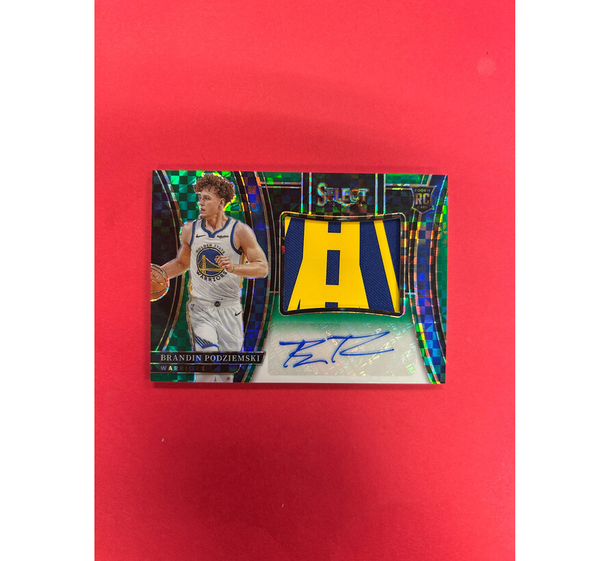2023-24 PANINI SELECT BASKETBALL BRANDIN PODZIEMSKI ROOKIE PATCH AUTO GREEN /5
