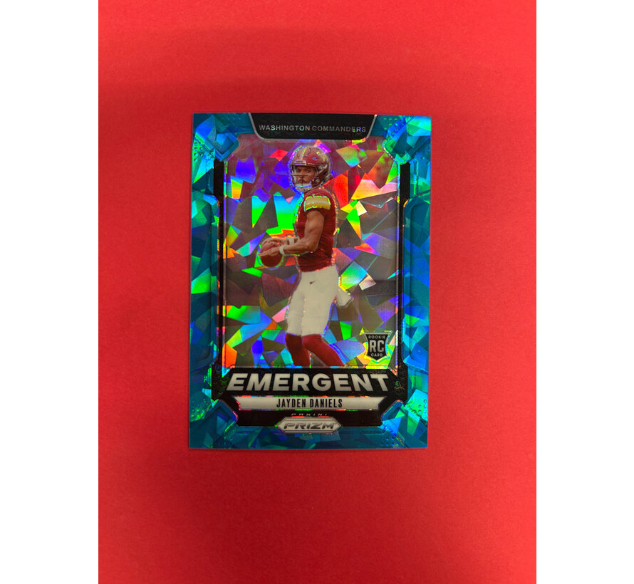 2024 PANINI PRIZM JAYDEN DANIELS EMERGENT BLUE CRACKED ICE /99