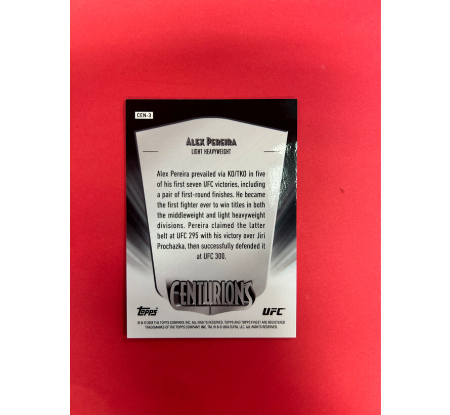 2024 TOPPS FINEST UFC ALEX PEREIRA CENTURIONS SSP