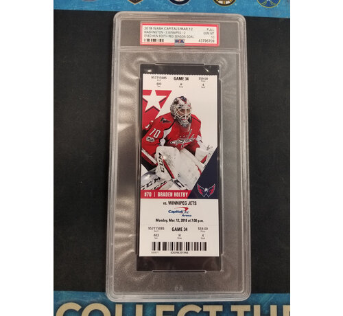 ALEX OVECHKIN 600TH GOAL GAME REG SEASON TICKET STUB PSA 10 WASHINGTON CAPITALS