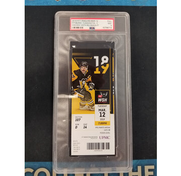 ALEX OVECHKIN 1200TH POINT REGULAR SEASON TICKET STUB PSA 9 WASHINGTON CAPITALS PENGUINS