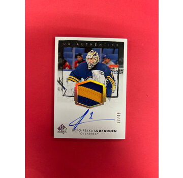UPPER DECK 2022-23 SP AUTHENTIC UKKO-PEKKA LUUKONEN UD AUTHENTICS PATCH AUTO /49