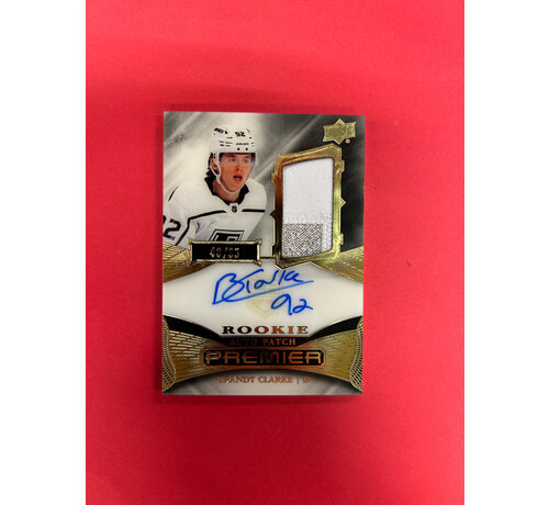 UPPER DECK 2022-23 UPPER DECK PREMIER BRANDT CLARKE PREMIER ROOKIE AUTO PATCH GOLD /65