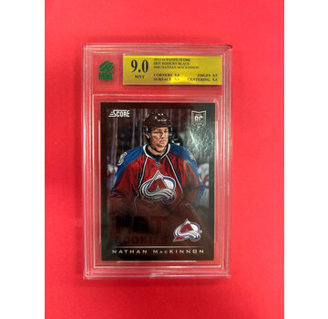 PANINI 2013-14 PANINI SCORE NATHAN MACKINNON HOT ROOKIES BLACK SSP MNT GRADED 9