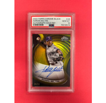 TOPPS 2022 TOPPS CHROME BLACK ADRIAN BELTRE GOLD REFRACTOR AUTOGRAPH /50 PSA GRADED 10