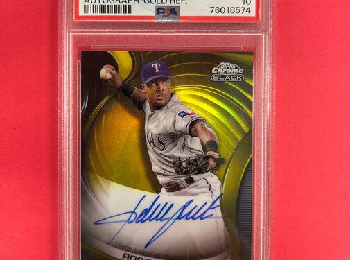 TOPPS 2022 TOPPS CHROME BLACK ADRIAN BELTRE GOLD REFRACTOR AUTOGRAPH /50 PSA GRADED 10