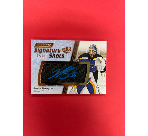 UPPER DECK 2023-24 UPPER DECK ENGRAINED JORDAN BINNINGTON SIGNATURE SHOTS /99