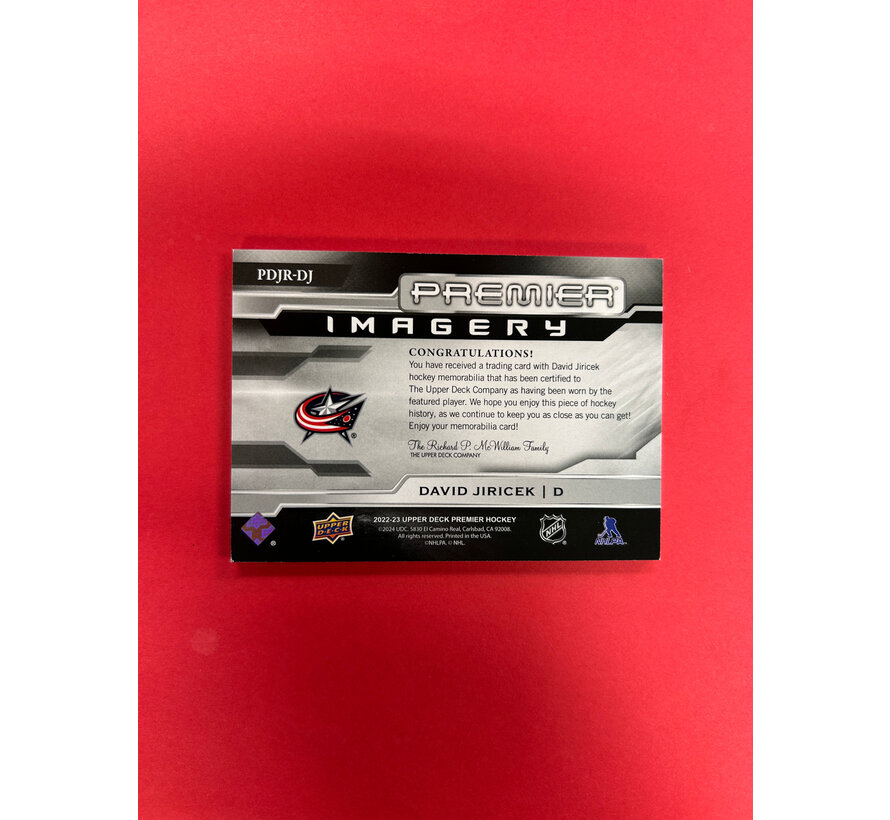 2022-23 UPPER DECK PREMIER DAVID JIRICEK PREMIER IMAGERY PATCH 10/10