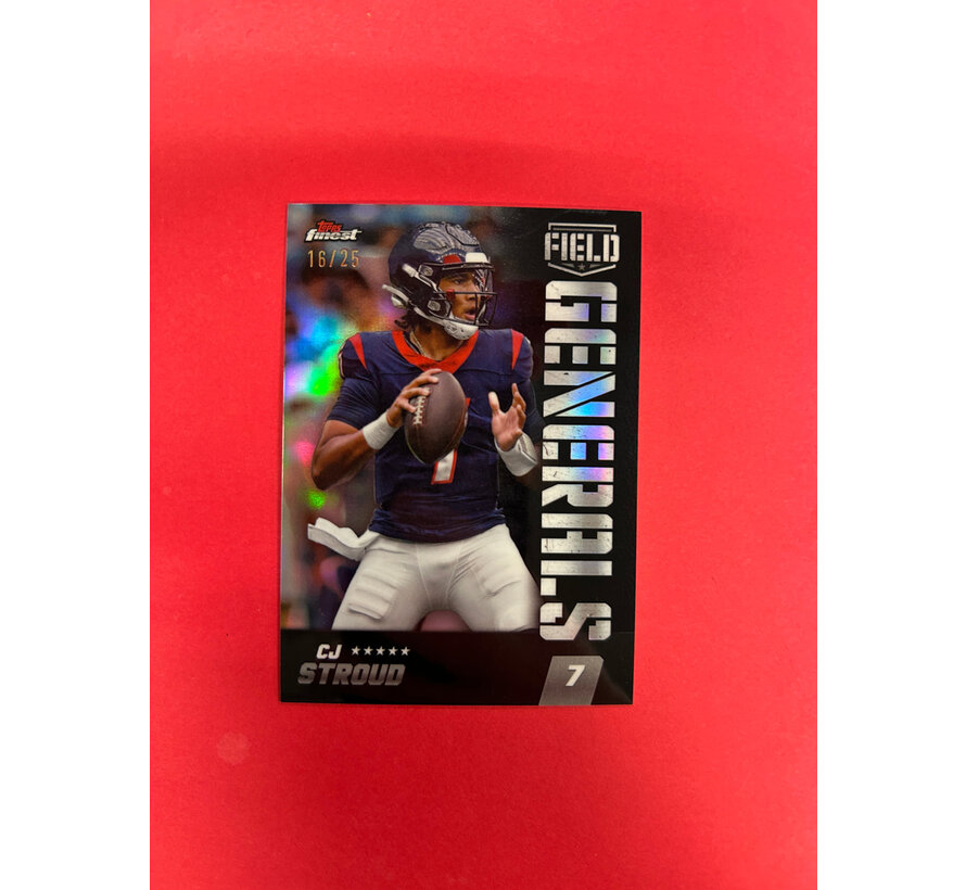 2024 TOPPS FINEST CJ STROUD FIELD GENERALS BLACK /25