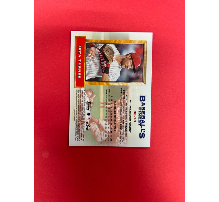 2024 TOPPS FINEST TREA TURNER ORANGE FINEST /25