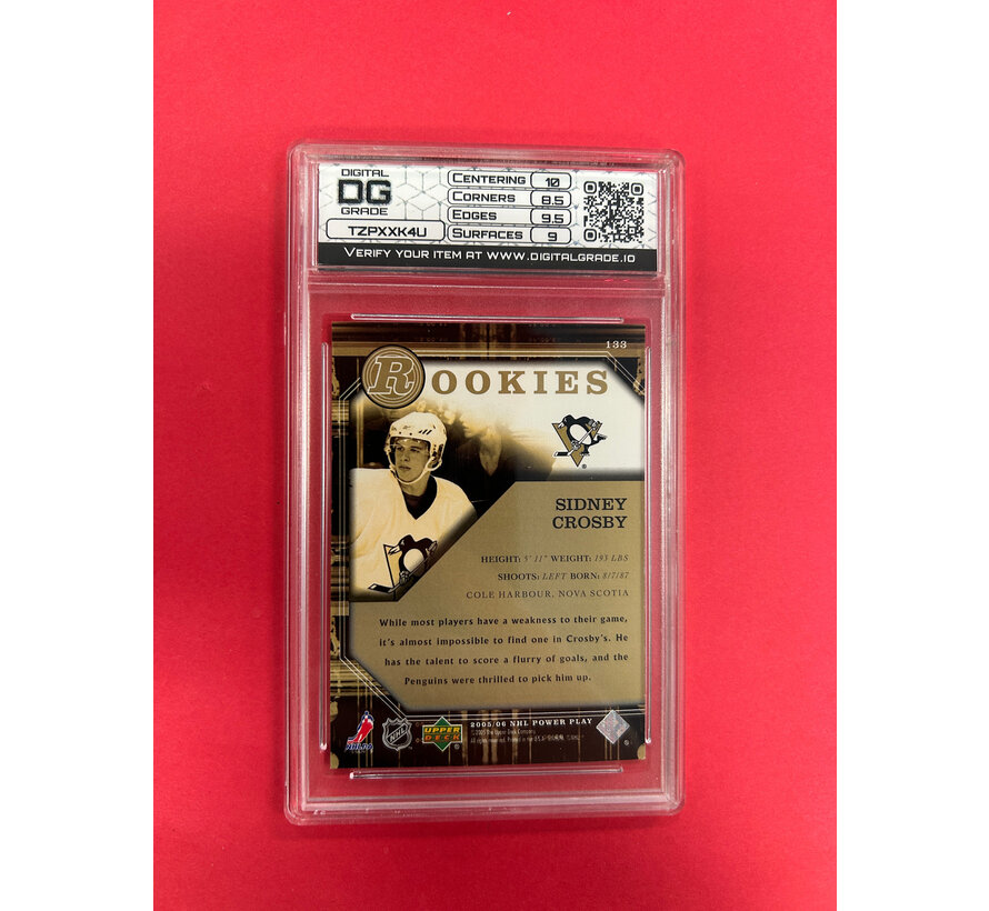 2005-06 UPPER DECK POWERPLAY SIDNEY CROSBY ROOKIE DGI GRADED 9