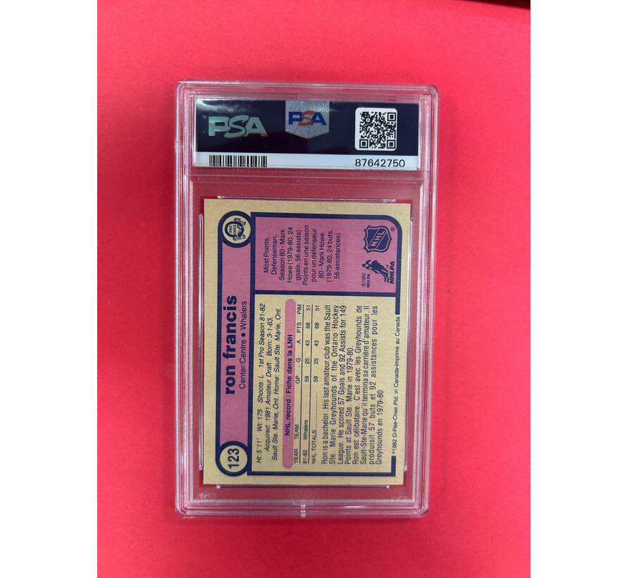 1982 O-PEE-CHEE RON FRANCIS ROOKIE PSA GRADED 8