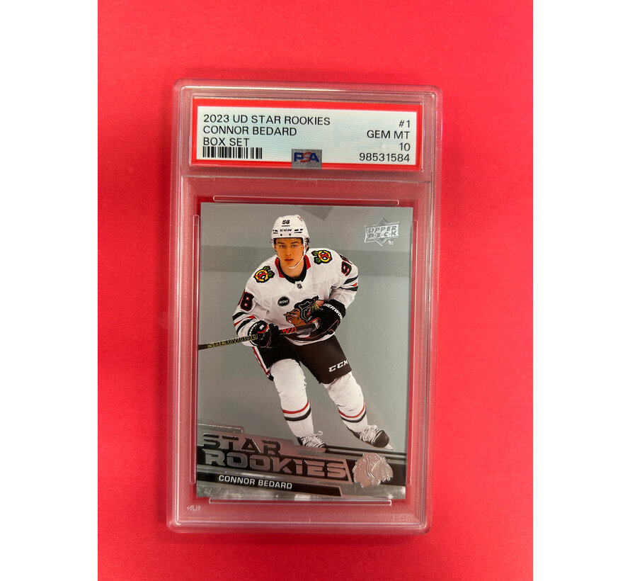 2023-24 UPPER DECK STAR ROOKIES CONNOR BEDARD STAR ROOKIES PSA GRADED 10