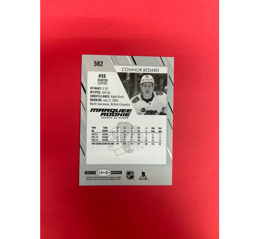 2023-24 O-PEE-CHEE CONNOR BEDARD MARQUEE ROOKIES
