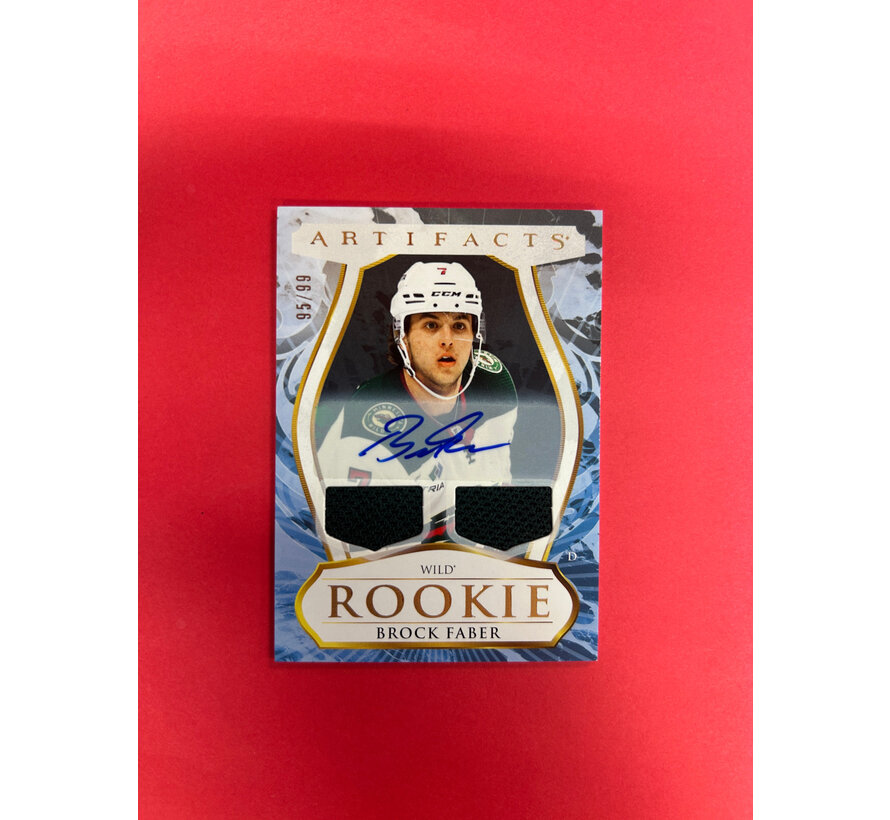 2023-24 UPPER DECK ARTIFACTS BROCK FABER ROOKIE DUAL JERSEY AUTO /99