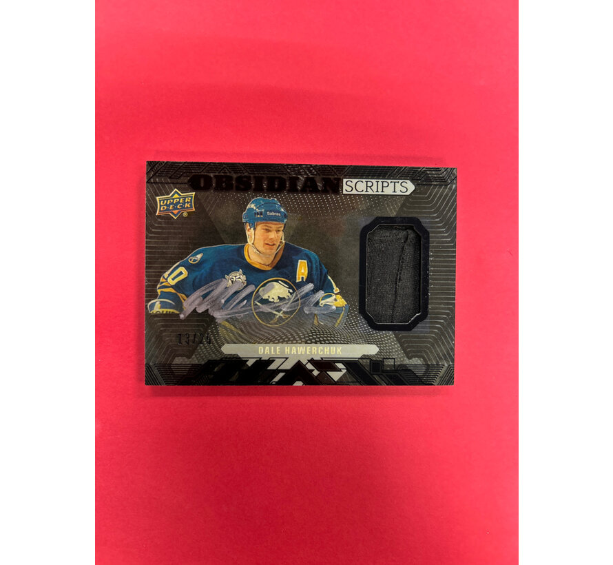 2017-18 UD BLACK DALE HAWERCHUK OBSIDIAN SCRIPTS PATCH AUTO /25