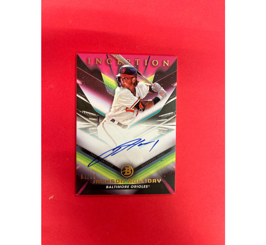 2023 TOPPS INCEPTION BASEBALL JACKSON HOLLIDAY PROSPECT AUTO /75