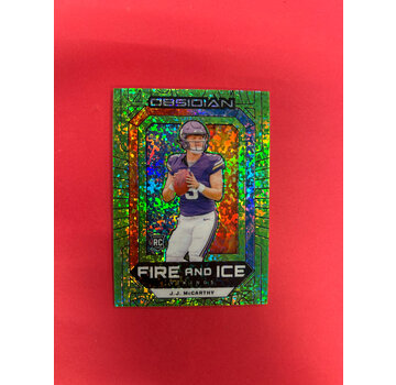 PANINI 2024 PANINI OBSIDIAN J.J. MCCARTHY FIRE AND ICE GREEN /6