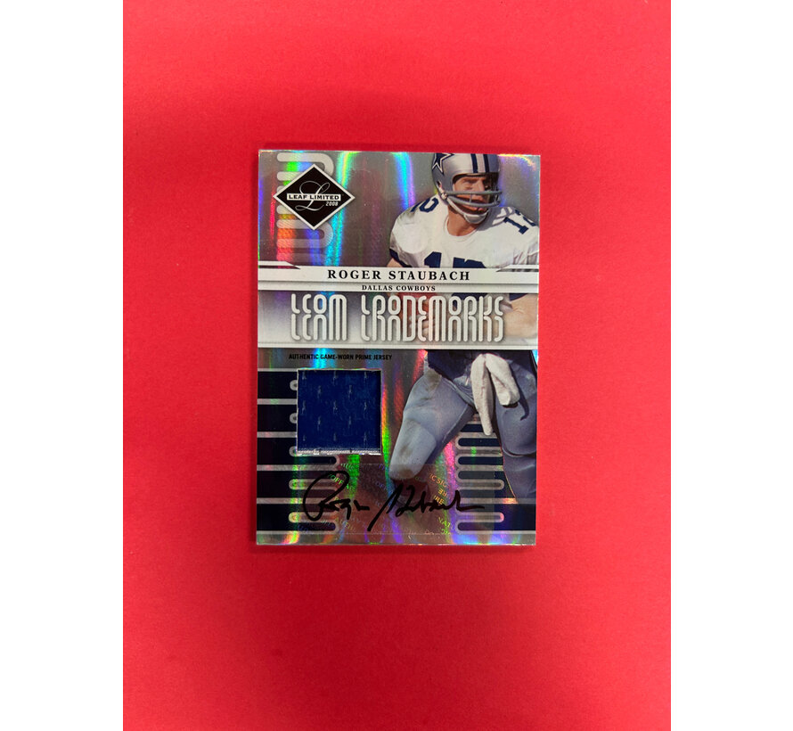 2008 LEAF LIMITED ROGER STAUBACH TEAM LEADERMARKS PATCH AUTO /25