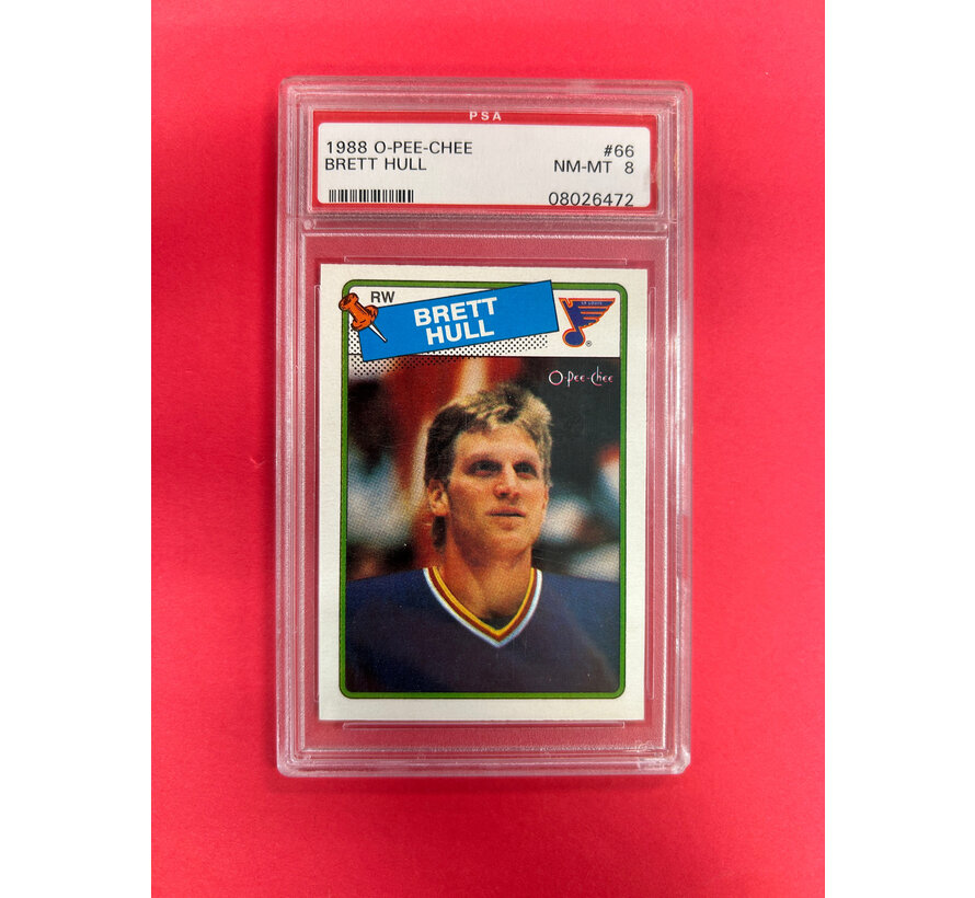 1988 O-PEE-CHEE BRETT HULL ROOKIE PSA GRADED 8