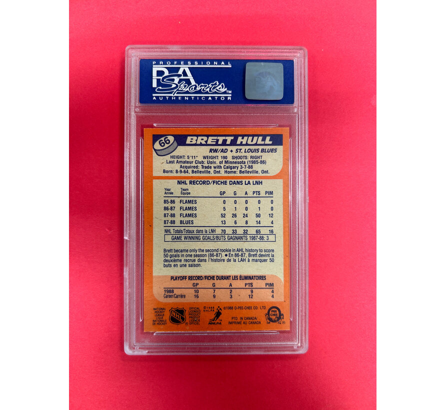 1988 O-PEE-CHEE BRETT HULL ROOKIE PSA GRADED 8