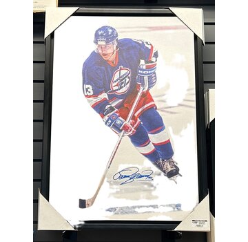 TEEMU SELANNE AUTOGRAPHED WINNIPEG JETS CANVAS (SKATING 1)
