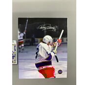 TEEMU SELANNE AUTOGRAPHED WINNIPEG JETS PHOTO (FIRING HOCKEY STICK) 8X10