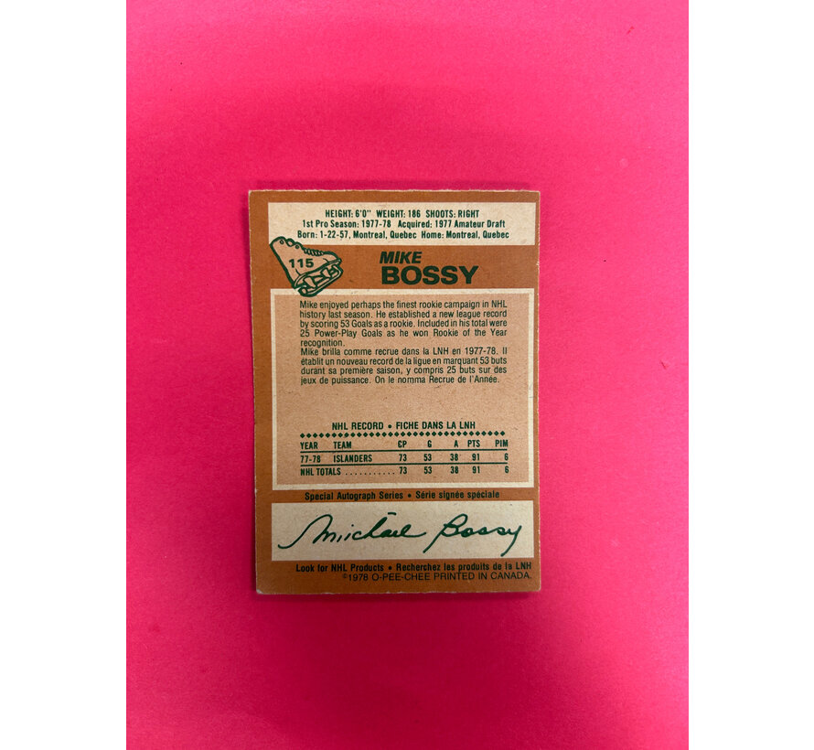 1978-79 O-PEE-CHEE MIKE BOSSY ROOKIE CARD
