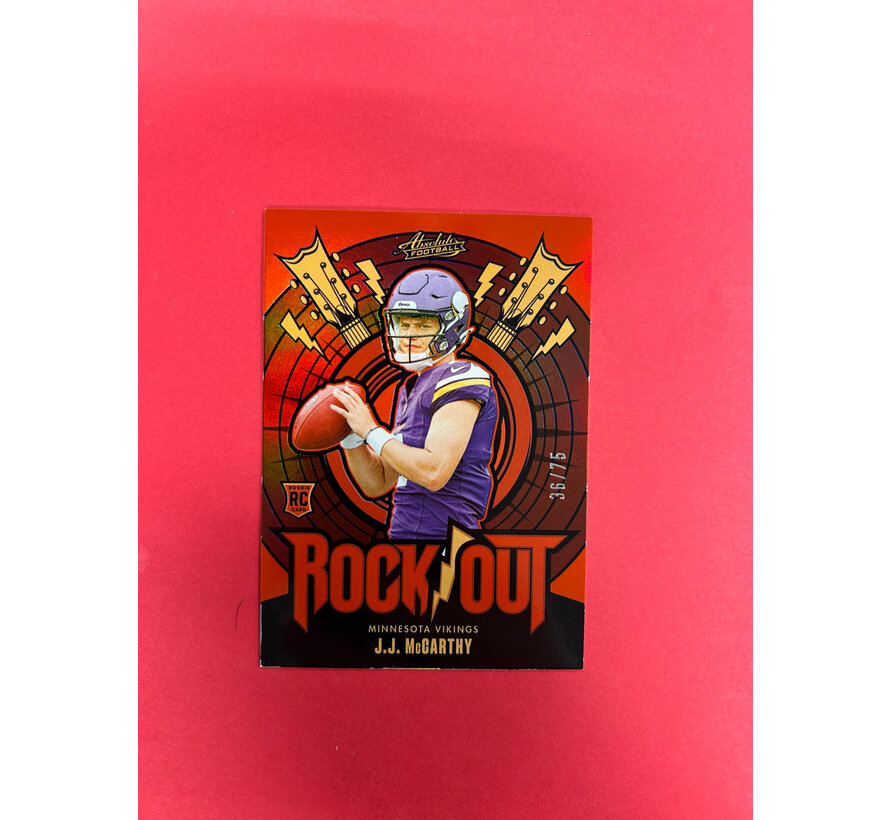 2024 PANINI ABSOLUTE J.J. MCCARTHY ROCKOUT RED /75