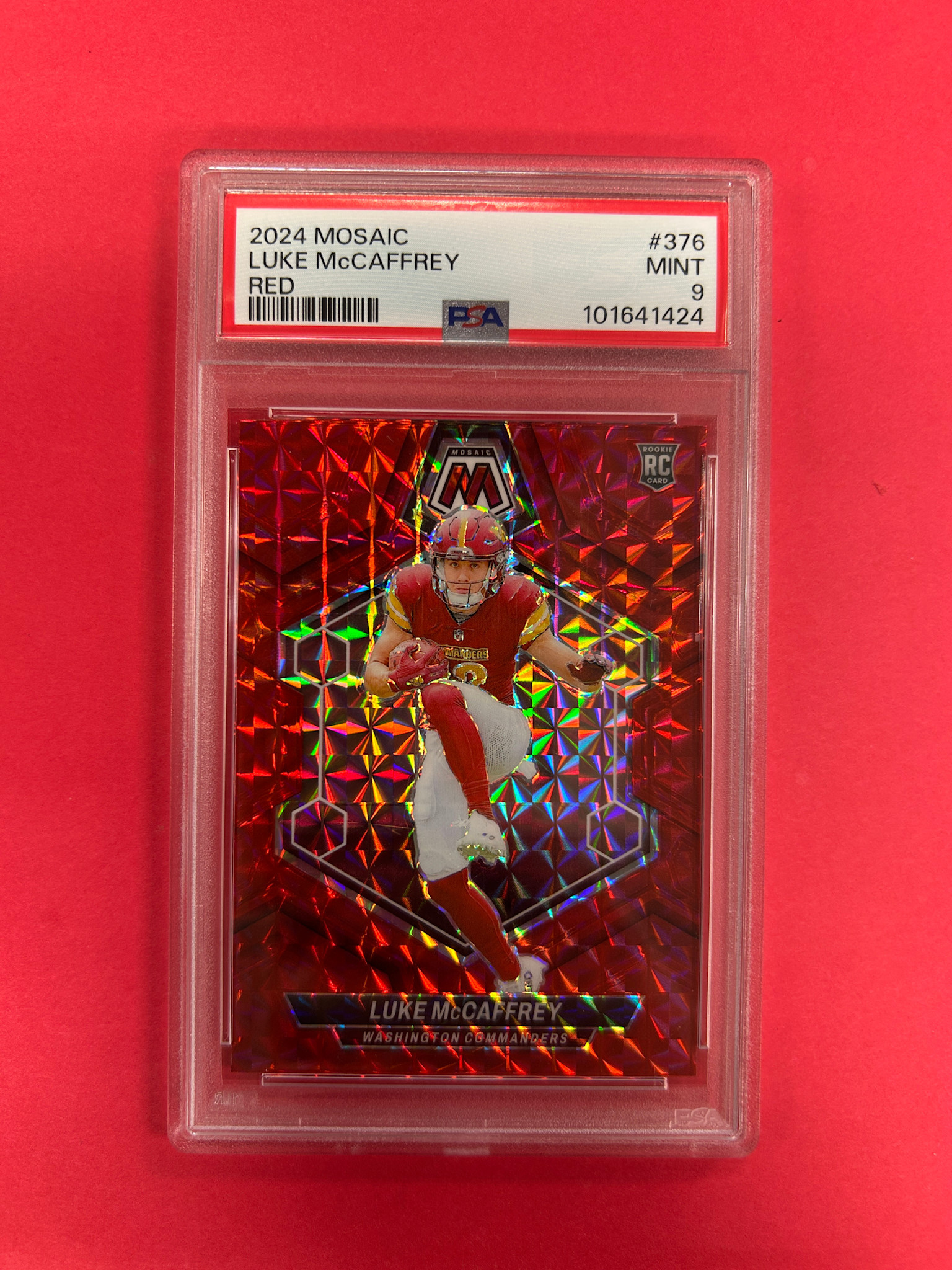 2024 PANINI MOSAIC LUKE MCCAFFREY RED PSA GRADED 9 CanCentral Sports