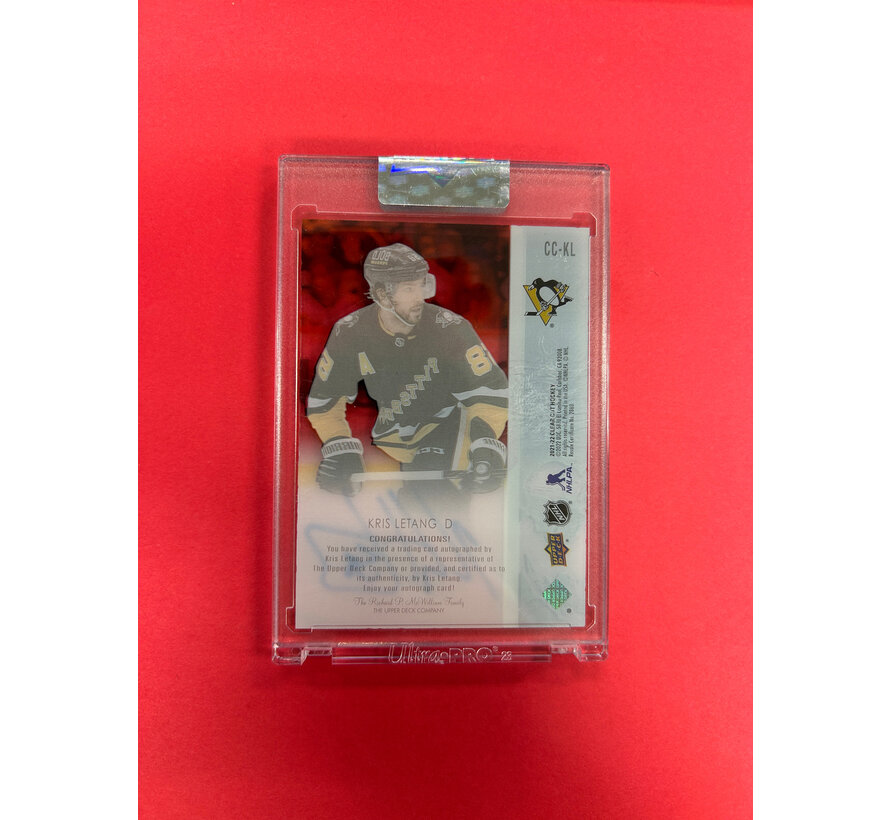2021-22 UPPER DECK KRIS LETANG CLEAR CUT AUTOGRAPH