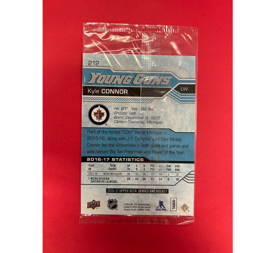 2016-17 UPPER DECK SERIES 1 KYLE CONNOR YOUNG GUNS JUMBO