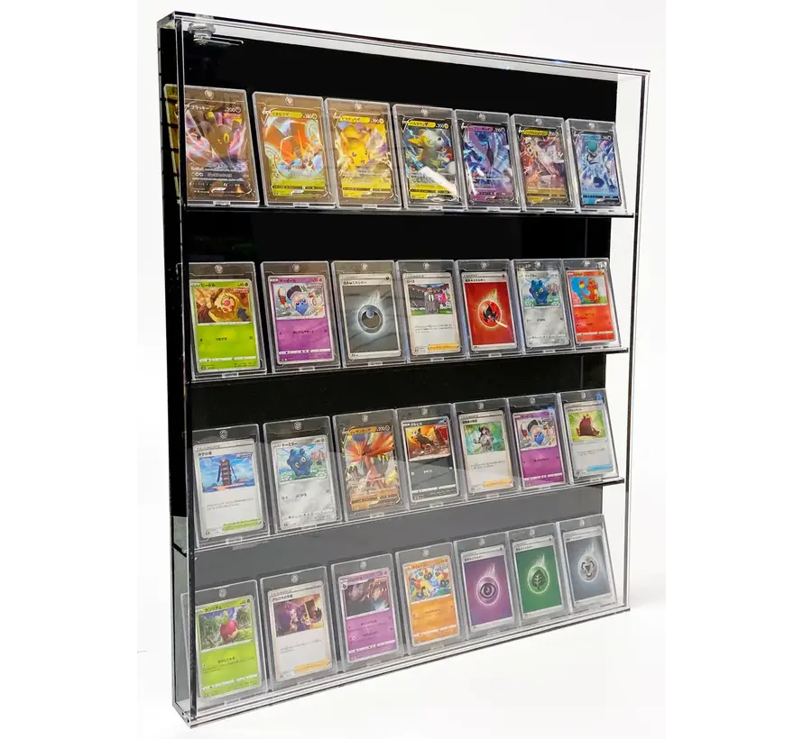 PATHER LARGE TRADING CARD CABINET WITH BLACK BACK