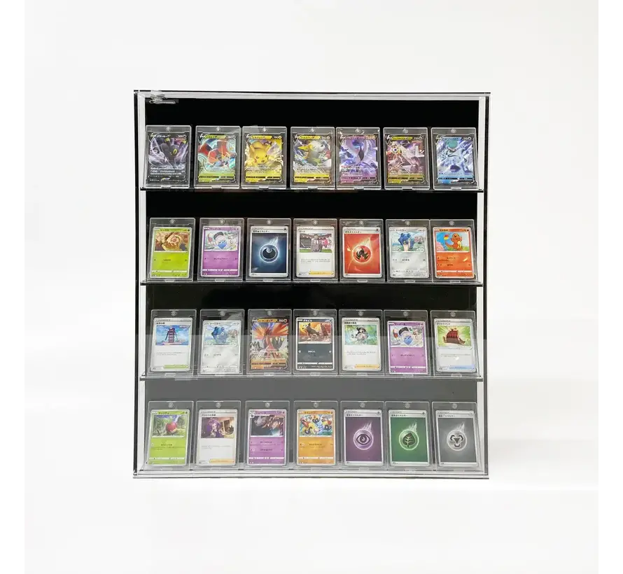 PATHER LARGE TRADING CARD CABINET WITH BLACK BACK