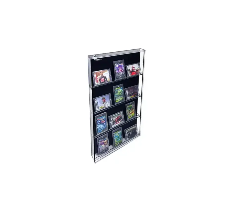 PATHER MEDIUM TRADING CARD CABINET WITH BLACK BACK