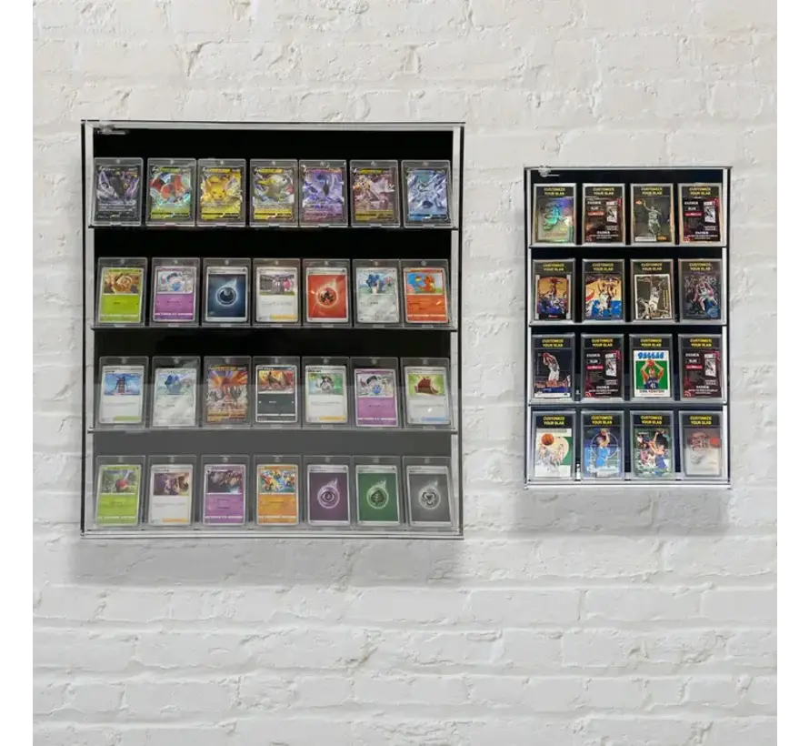 PATHER MEDIUM TRADING CARD CABINET WITH BLACK BACK