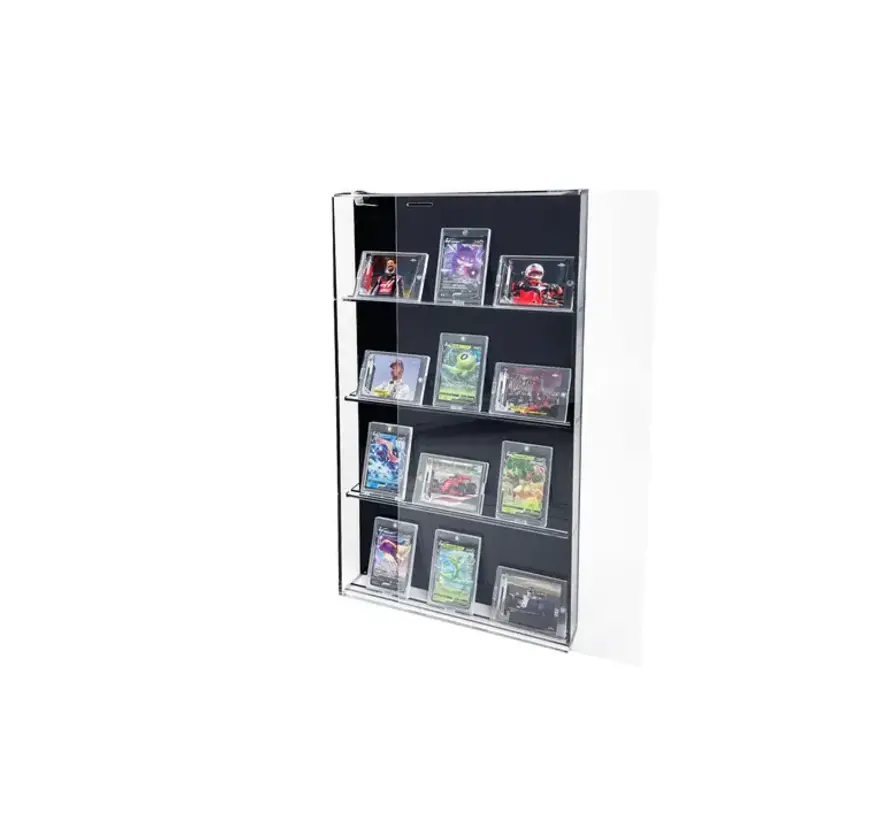 PATHER MEDIUM TRADING CARD CABINET WITH BLACK BACK