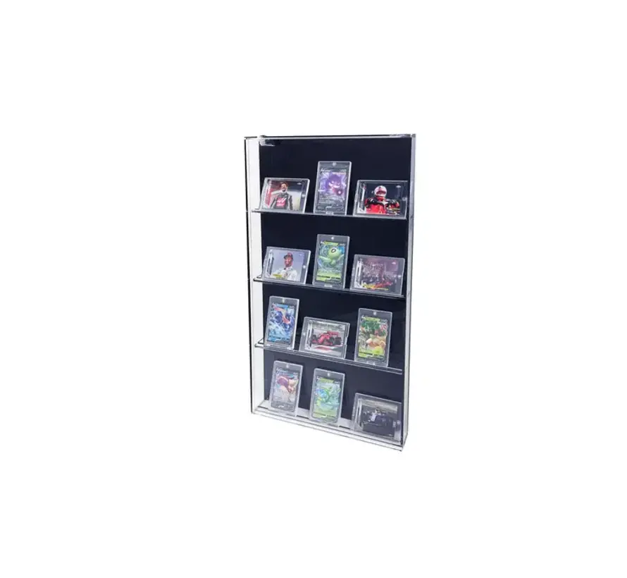 PATHER MEDIUM TRADING CARD CABINET WITH BLACK BACK