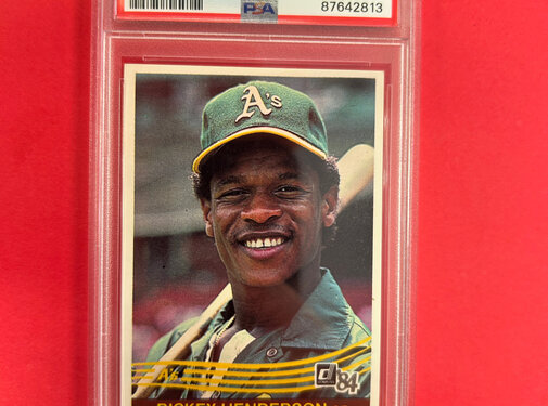 DONRUSS 1984 DONRUSS RICKEY HENDERSON PSA GRADED 9