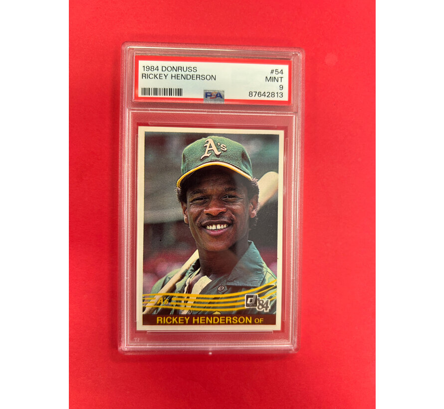 1984 DONRUSS RICKEY HENDERSON PSA GRADED 9