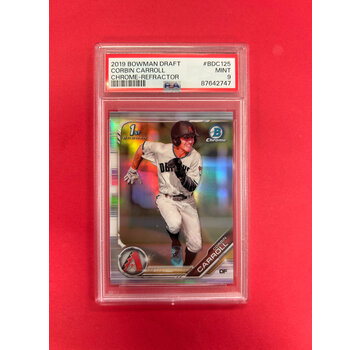 BOWMAN 2019 BOWMAN DRAFT CORBIN CARROLL CHROME REFRACTOR PSA GADED 9