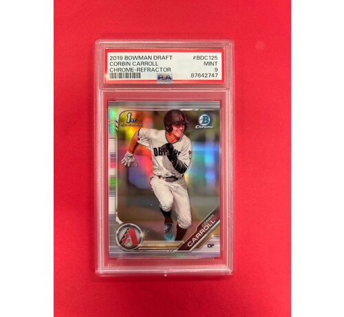 BOWMAN 2019 BOWMAN DRAFT CORBIN CARROLL CHROME REFRACTOR PSA GADED 9
