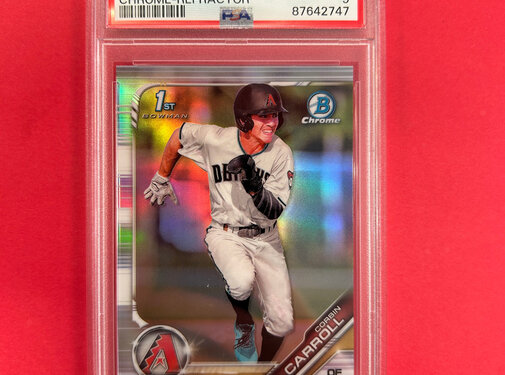 BOWMAN 2019 BOWMAN DRAFT CORBIN CARROLL CHROME REFRACTOR PSA GADED 9