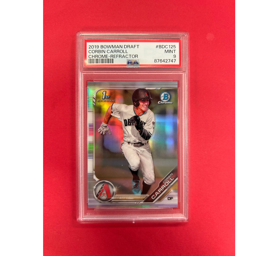 2019 BOWMAN DRAFT CORBIN CARROLL CHROME REFRACTOR PSA GADED 9