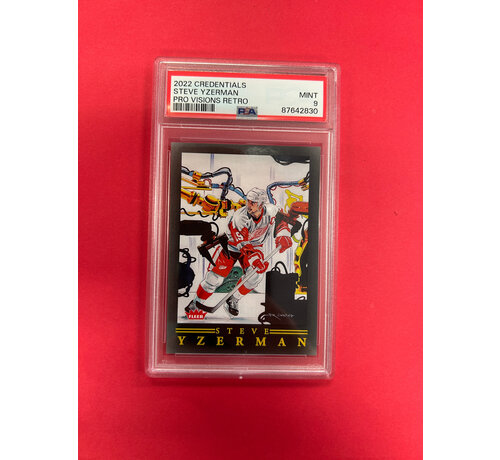 UPPER DECK 2022-23 UPPER DECK CREDENTIALS STEVE YZERMAN PRO VISIONS RETRO PSA GRADED 9